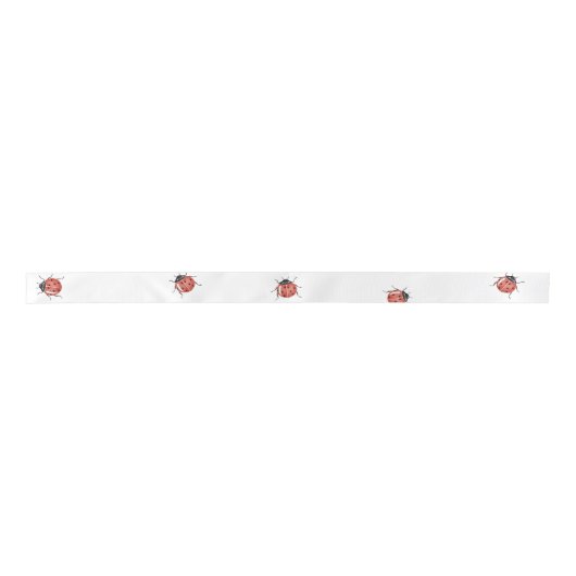 Niedlich Red Ladybug Satinband (Vorderseite)