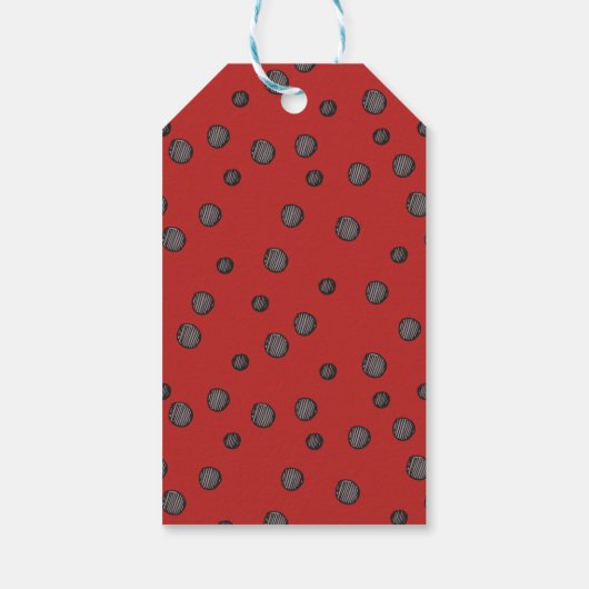 Niedlich Red Ladybug & Turquoise Gingham Pattern K Geschenkanhänger (Rückseite)