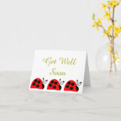 Niedlich Red Ladybug wird bald gut Karte (Gelbe Blume)