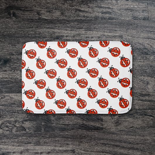 Niedlich Red Ladybugs Polka Dots Bath Mat Badematte