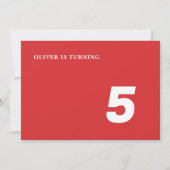 Niedlich Red London Bus Kindergeburtstag Party Einladung (Rückseite)