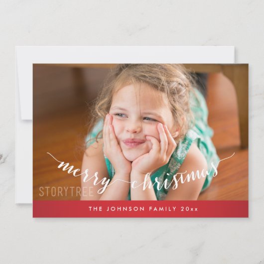 Niedlich Red Merry Christmas Card Feiertagskarte (Vorderseite)