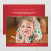 Niedlich Red Merry Christmas Card Feiertagskarte (Vorne/Hinten)