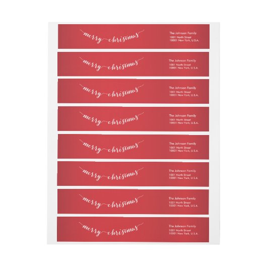 Niedlich Red Merry Christmas Wraparound Address La (Bogen)