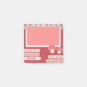 Niedlich Red Mushroom Personalisiert Custom Post-it Klebezettel (Vorderseite)