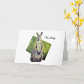 Niedlich Red Necked Wallaby Art Australian Marsupi Karte (Gelbe Blume)