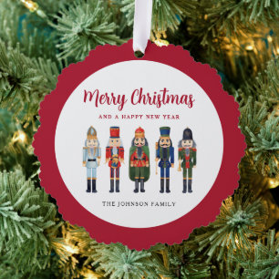 Niedlich Red Nutcracker Frohe Weihnachten Ornament Karte