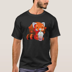 Niedlich Red Panda Boba Tea Bubble Tea Kawaii Ja T-Shirt
