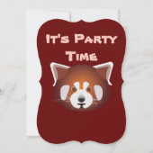 Niedlich Red Panda Einladung zum Geburtstag (Vorderseite)