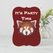 Niedlich Red Panda Einladung zum Geburtstag (Stehend Vorderseite)