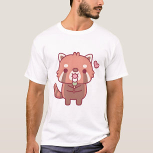 Niedlich Red Panda essen japanische Dango T-Shirt
