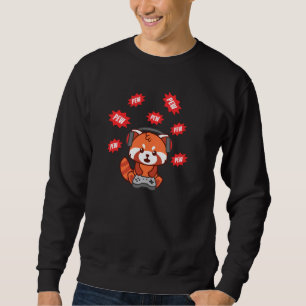 Niedlich Red Panda Gamer Funny Video Gaming Männer Sweatshirt
