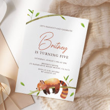 Niedlich Red Panda Geburtstag Minimalistische Einl