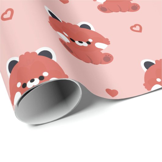 Niedlich Red Panda Geschenkpapier (Rolleneckpunkt)