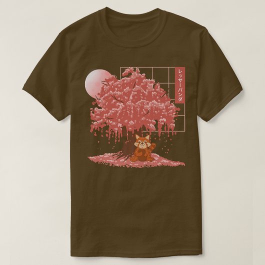 Niedlich Red Panda Japanese Cherry Blossom Red Pan T-Shirt (Design vorne)