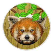 Niedlich Red Panda Keramik Knobs