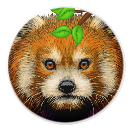 Niedlich Red Panda Keramik Knobs Keramikknauf (Vorderseite)