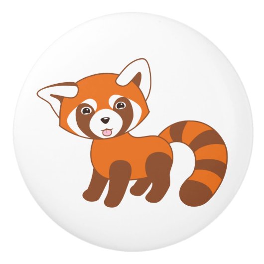 Niedlich Red Panda Keramikknauf (Vorderseite)