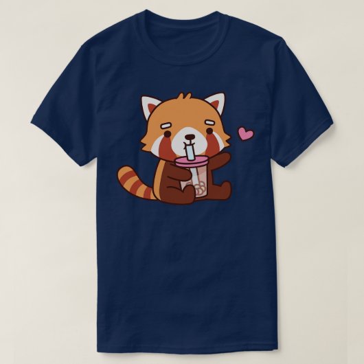 Niedlich Red Panda Lieben Boba Tea T-Shirt (Design vorne)