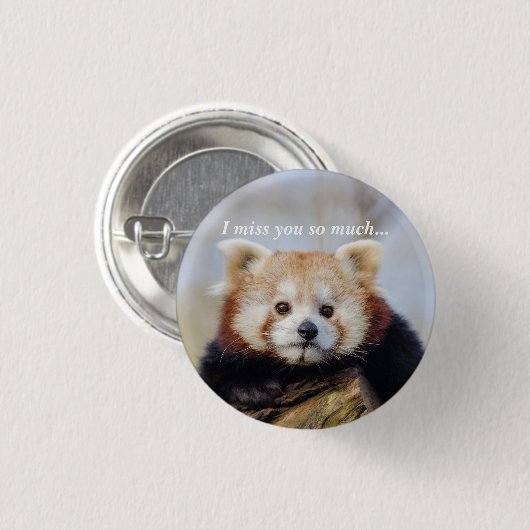 Niedlich Red Panda Miss Sie so viel Button (Vorne & Hinten)
