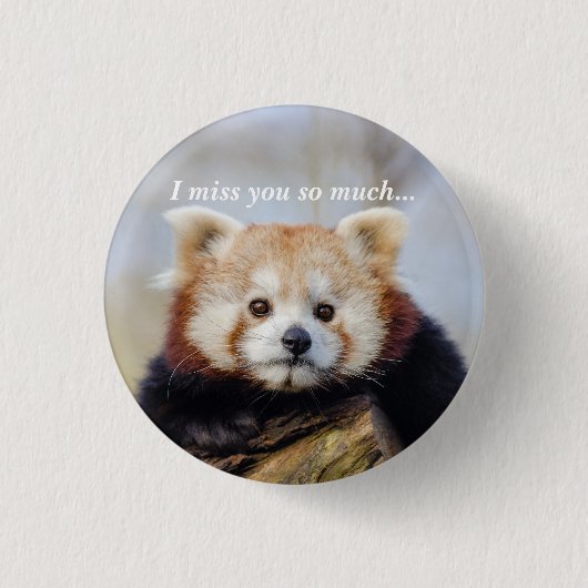 Niedlich Red Panda Miss Sie so viel Button (Vorderseite)