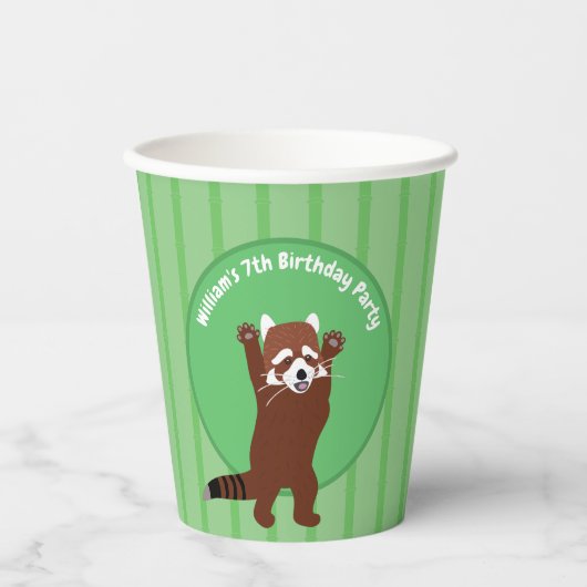 Niedlich Red Panda Personalisierter Brauch Geburts Pappbecher (Vorderseite)
