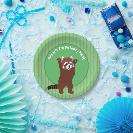 Niedlich Red Panda Personalisierter Brauch Geburts Pappteller (Party)
