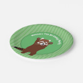 Niedlich Red Panda Personalisierter Brauch Geburts Pappteller (Schrägansicht)