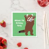 Niedlich Red Panda Personalisierter Brauch Geburts Serviette (Beispiel)
