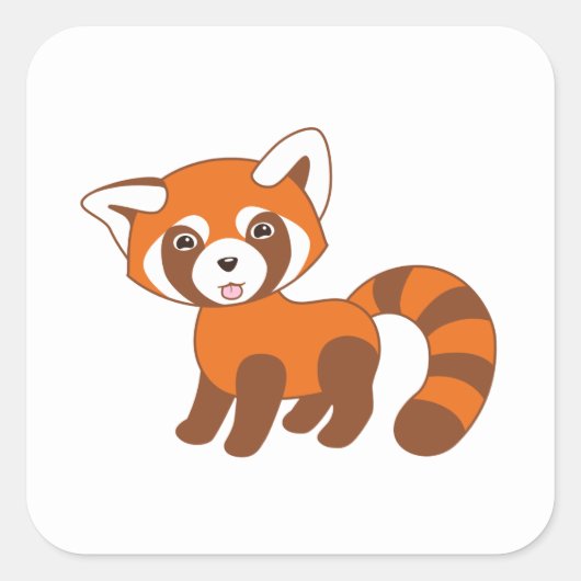 Niedlich Red Panda Quadratischer Aufkleber (Vorderseite)