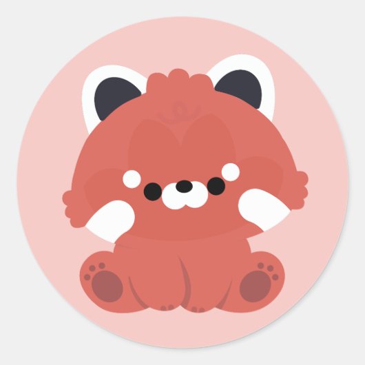 Niedlich Red Panda Runder Aufkleber (Vorderseite)