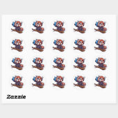 Niedlich Red Panda Selfie Illustration Runder Aufkleber (Blatt)