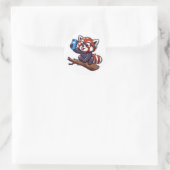 Niedlich Red Panda Selfie Illustration Runder Aufkleber (Tasche)