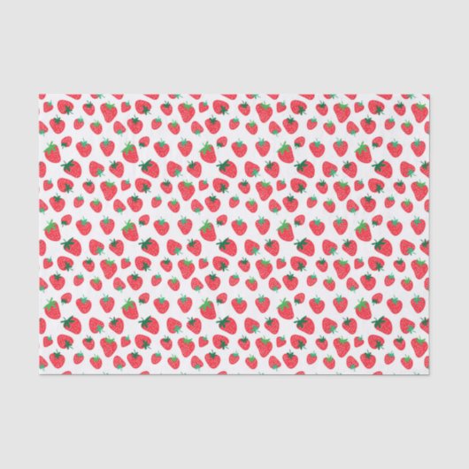 Niedlich Red Pastel Strawberry Pattern Seidenpapier (Vorderseite)