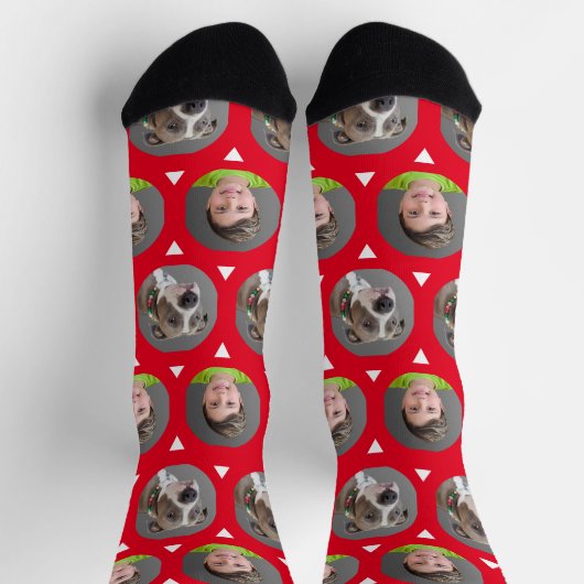 Niedlich Red Pet Foto Child Foto 2 Foto Socken (Oben)