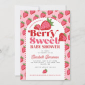Niedlich Red Pink Berry Sweet Baby Dusche Einladung (Vorderseite)