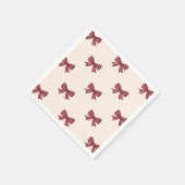 Niedlich Red Pink Bows Muster Weihnachtsbaum Kisse Serviette (Ecke)