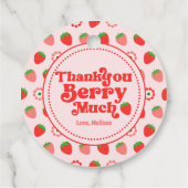 Niedlich Red Pink Strawberry Danke, Berry Much Geschenkanhänger (Rückseite)