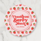 Niedlich Red Pink Strawberry Danke, Berry Much Geschenkanhänger (Vorderseite)