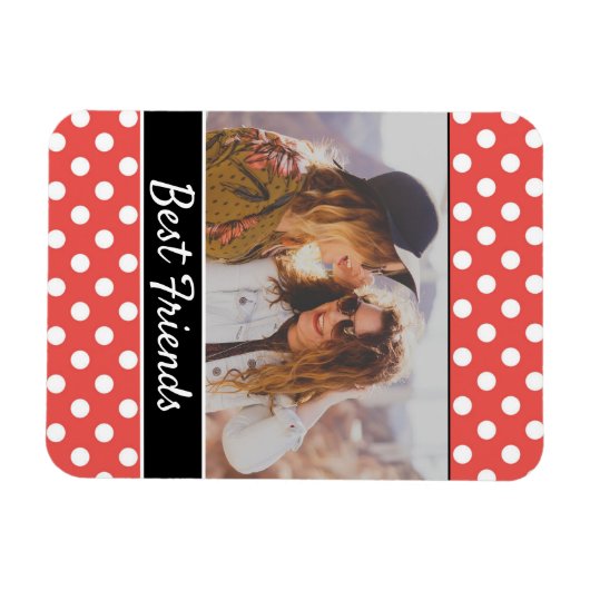 Niedlich Red Polka Dot Custom Foto Custom Magnet (Horizontal)