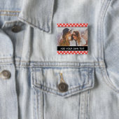 Niedlich Red Polka Dot Custom Foto Personalisiert Button (Beispiel)