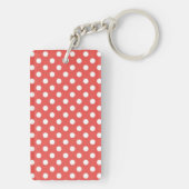 Niedlich Red Polka Dot Custom Foto Personalisiert Schlüsselanhänger (Rückseite)