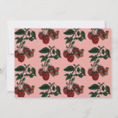 Niedlich Red Raspberry Berry Erster Geburtstag Einladung (Rückseite)