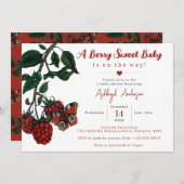 Niedlich Red Raspberry Berry Sweet Baby Dusche Einladung (Vorne/Hinten)