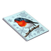 Niedlich Red Robin Bird Notizblock (Rechte Seite)