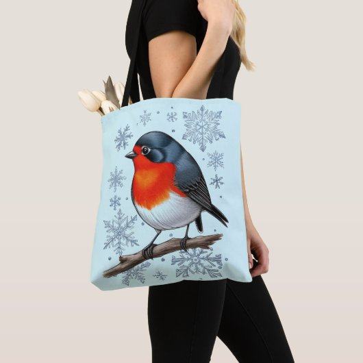 Niedlich Red Robin Bird Tasche (Von Nahem)