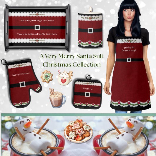 Niedlich Red Santa Anzug Weihnachten Schürze