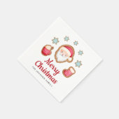 Niedlich Red Santa Merry Weihnachten Serviette (Ecke)