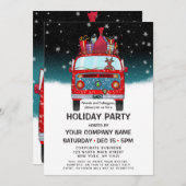 Niedlich Red Santa Van Reindeer Dog Corporate Holi Einladung (Vorne/Hinten)