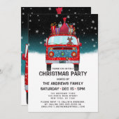 Niedlich Red Santa Van Reindeer Dog Snow Weihnacht Einladung (Vorne/Hinten)